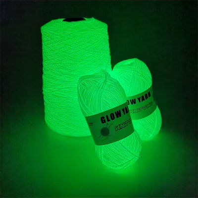 150D 2mm Glow Dark Yarn Green Glow In The Dark Knitting Wool