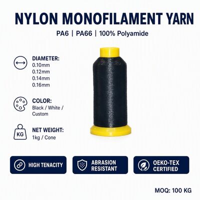 60D 80D 100D 0.10MM 0.12MM 0.14MM Monofilament Nylon Poliester PP PE do produkcji taśm, haftu, hurtownia fabryczna
