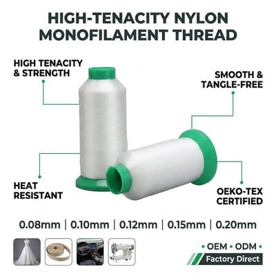 60D 80D 100D 0.10MM 0.12MM 0.14MM Monofilament Nylon Poliester PP PE do produkcji taśm, haftu, hurtownia fabryczna